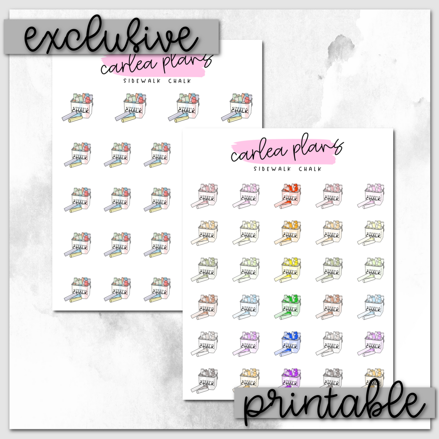 Sidewalk Chalk Icons | Printable Icons