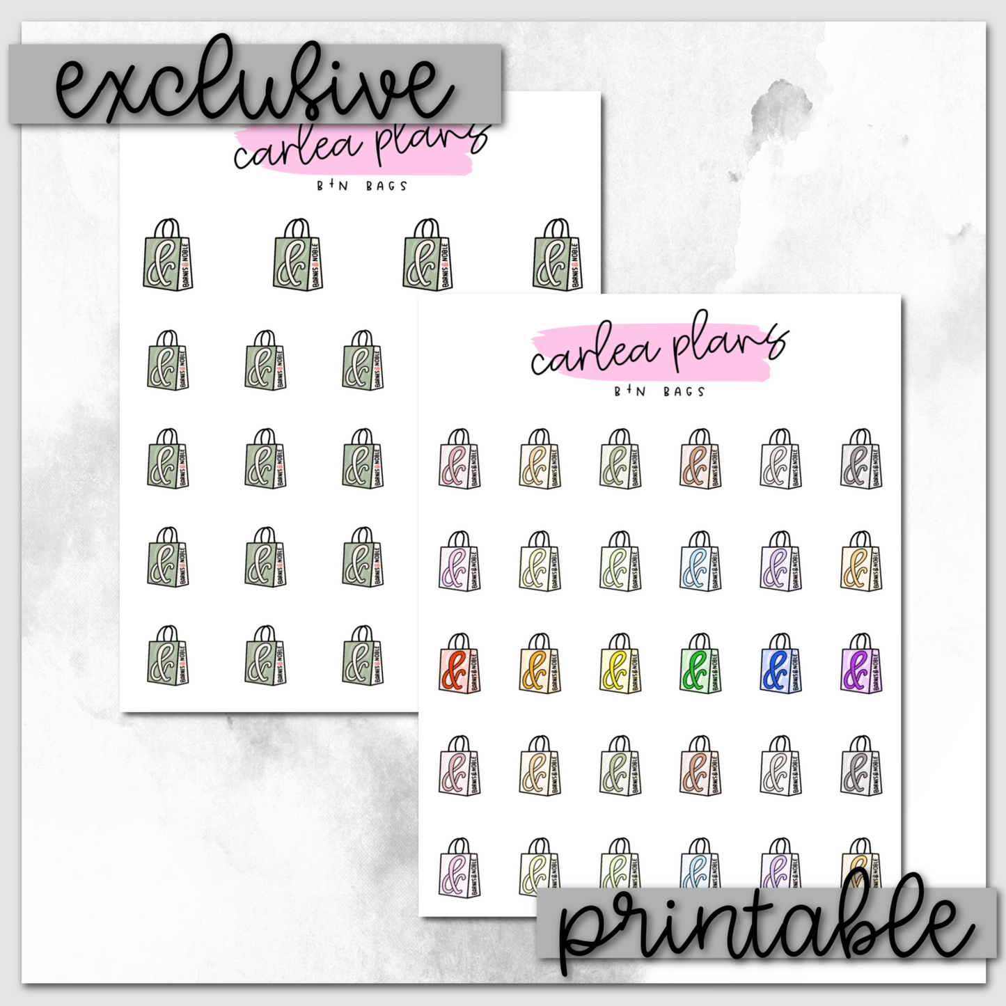 B&N Bag Icons | Printable Icons