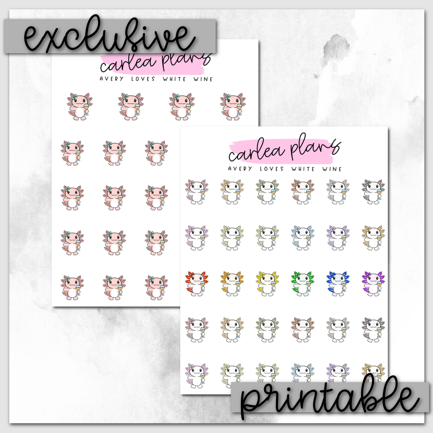Avery Loves White Wine Icons | Printable Characters
