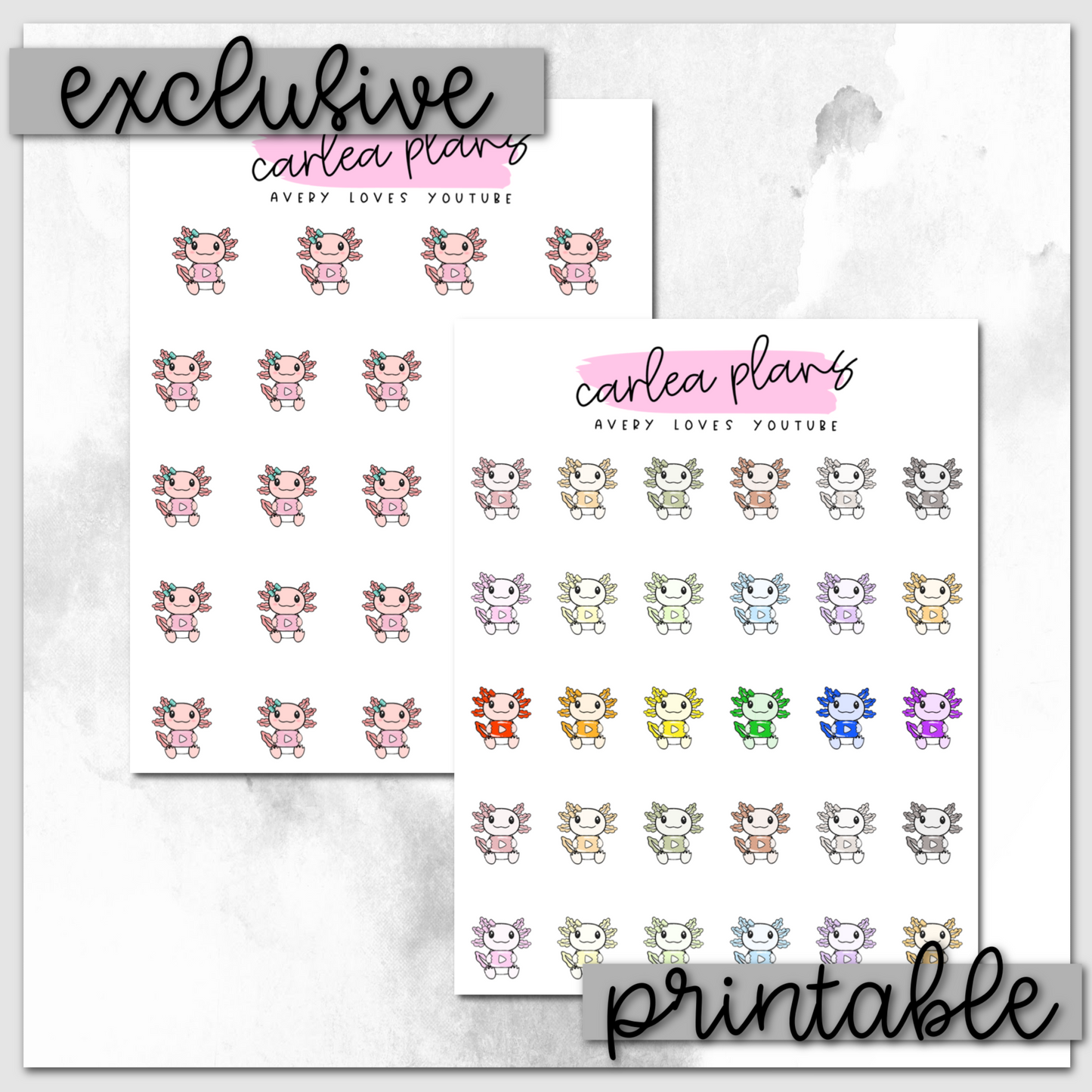 Avery Loves YouTube Icons | Printable Characters
