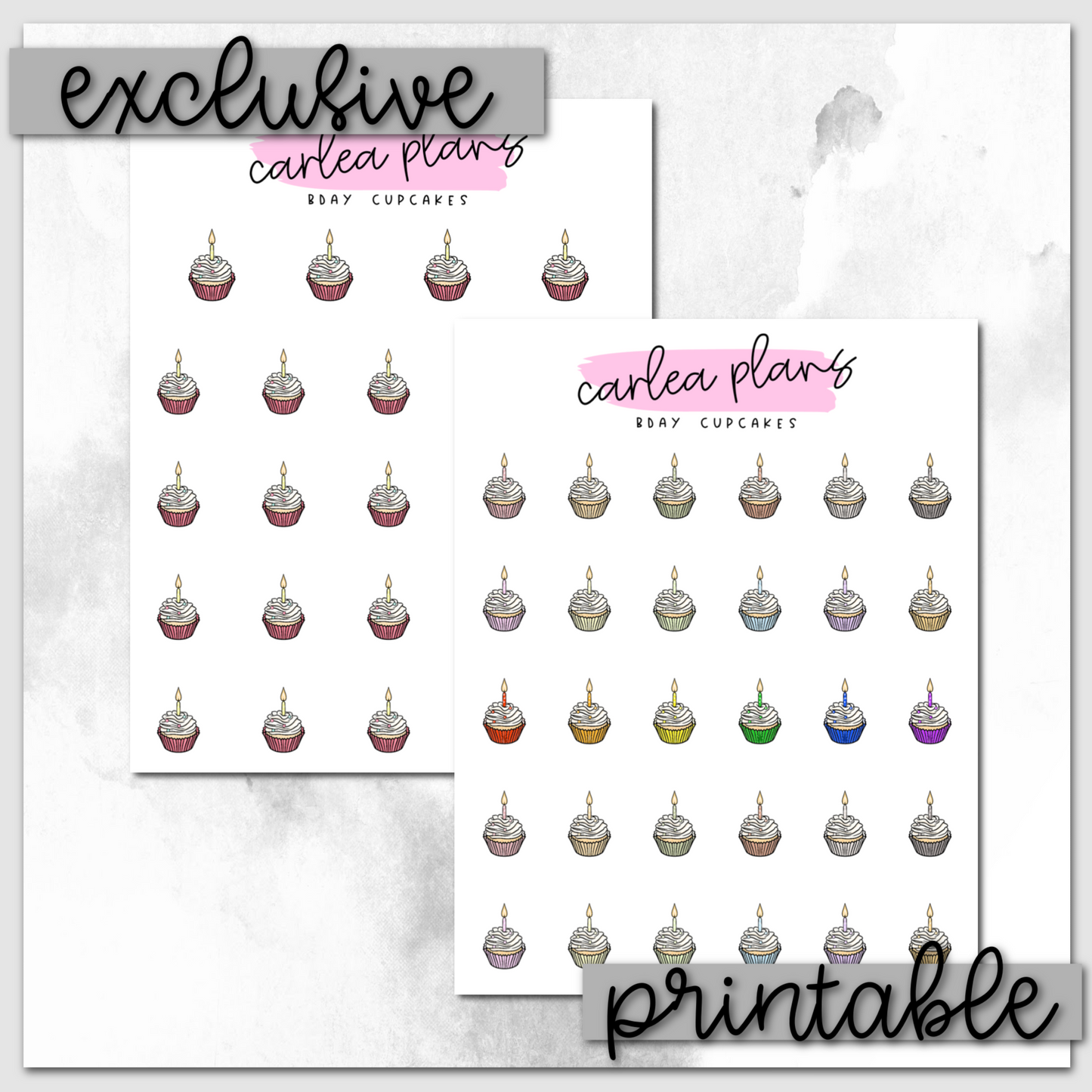 Birthday Cupcakes Icons | Printable Icons