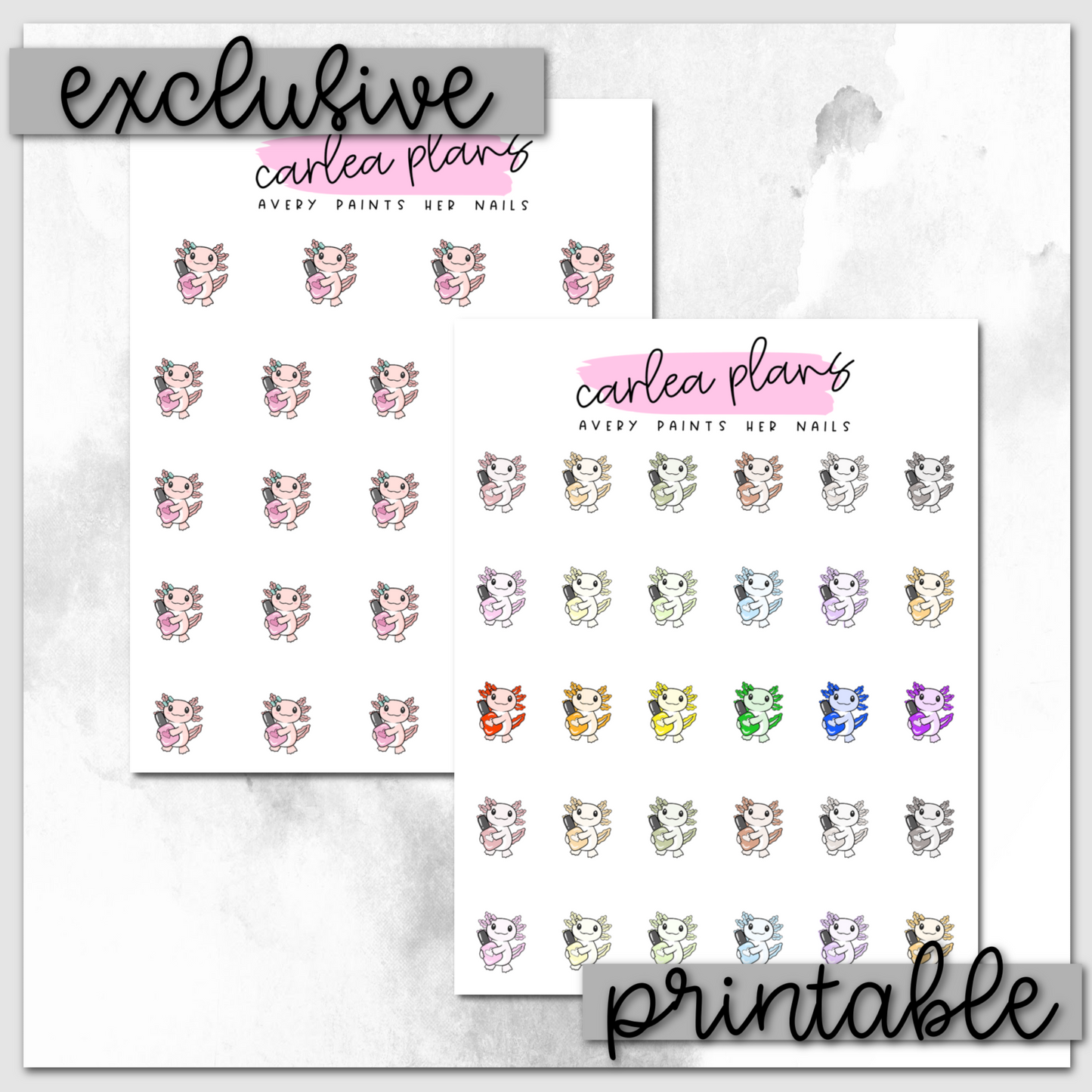 Avery Paints Her Nails Icons | Printable Characters