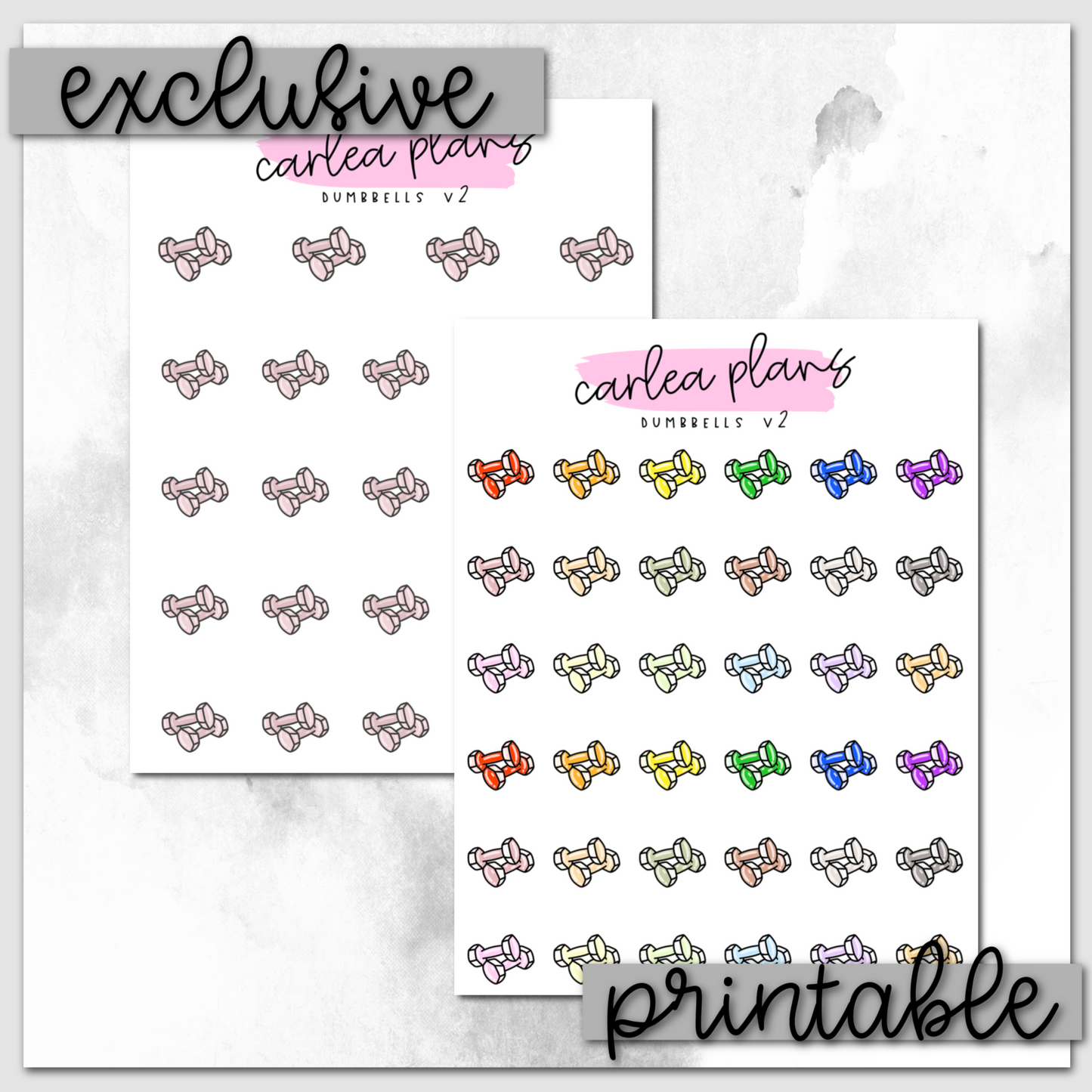 Dumbbell v2 Icons | Printable Icons