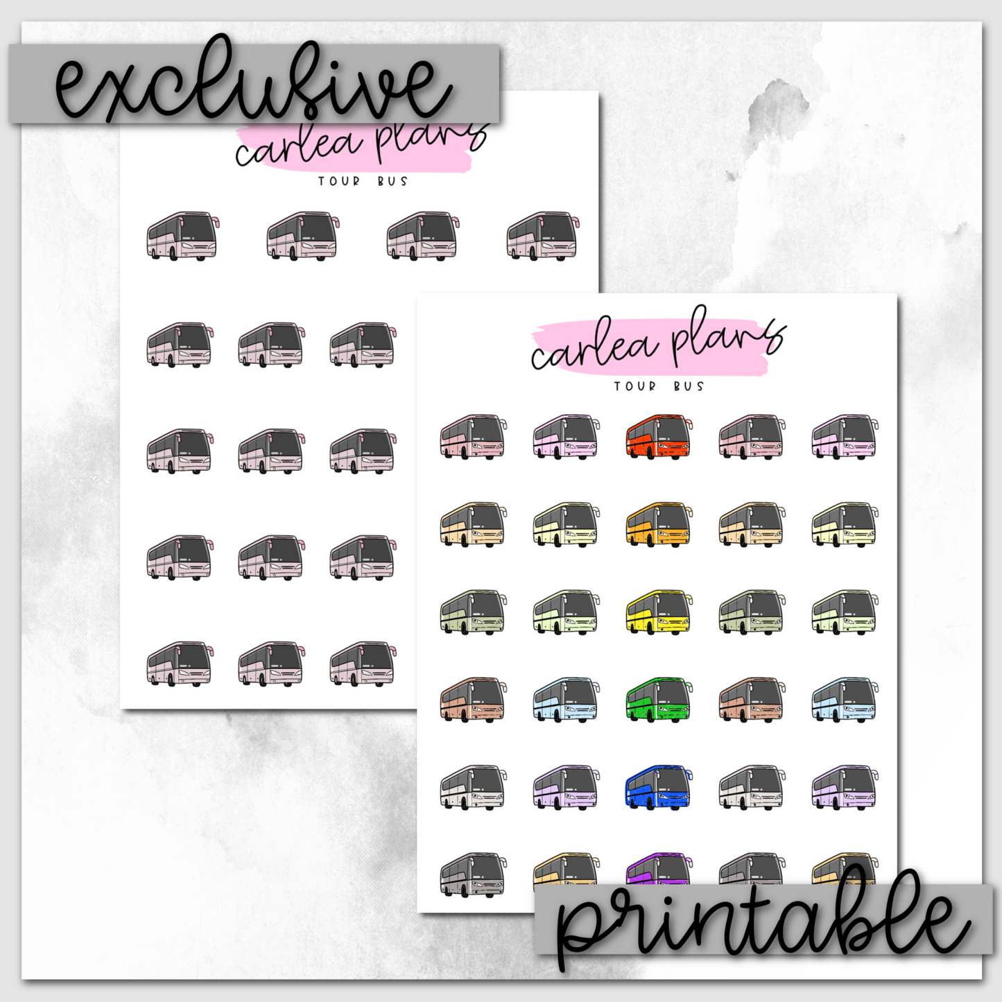 Tour Bus Icons | Printable Icons