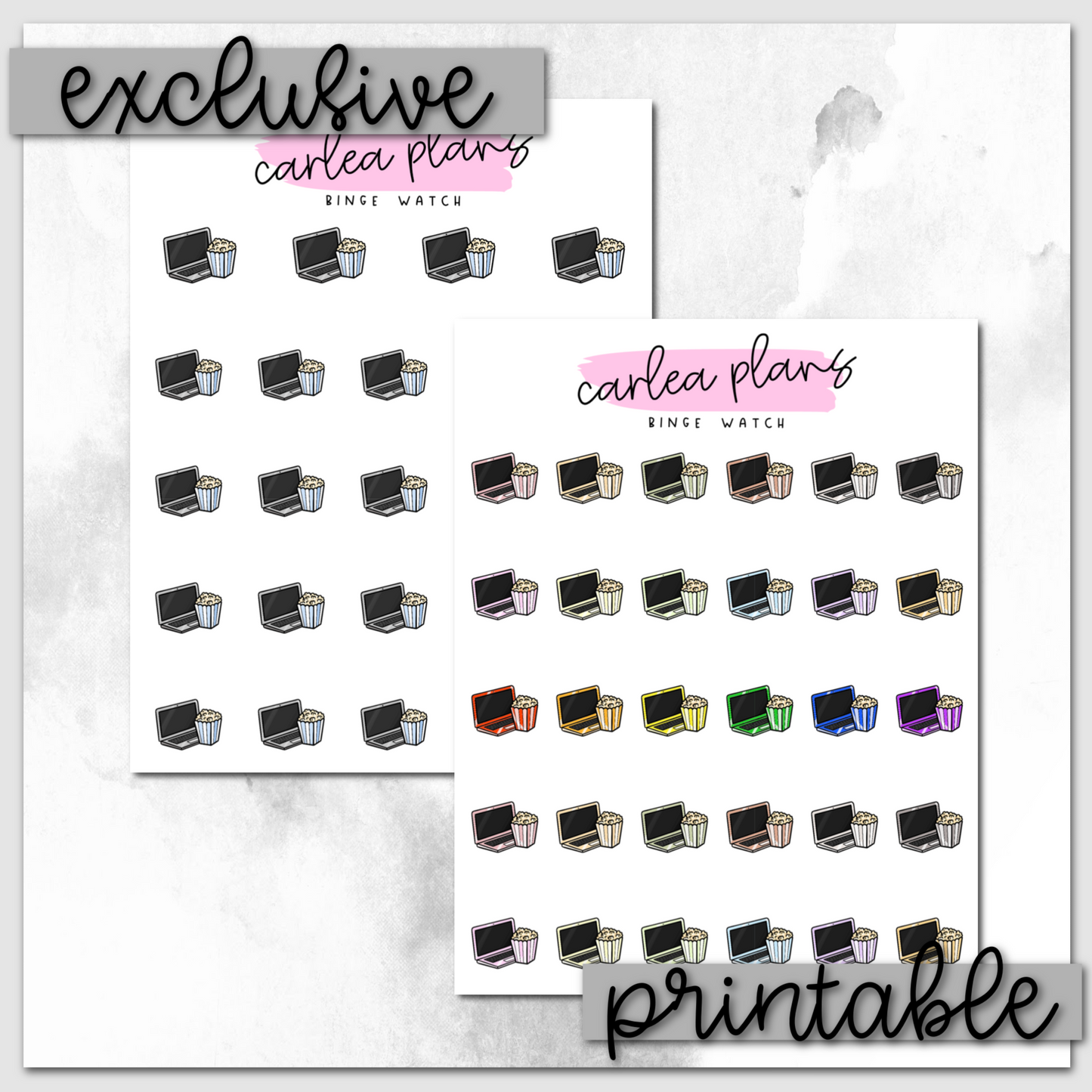 Binge Watch Icons | Printable Icons