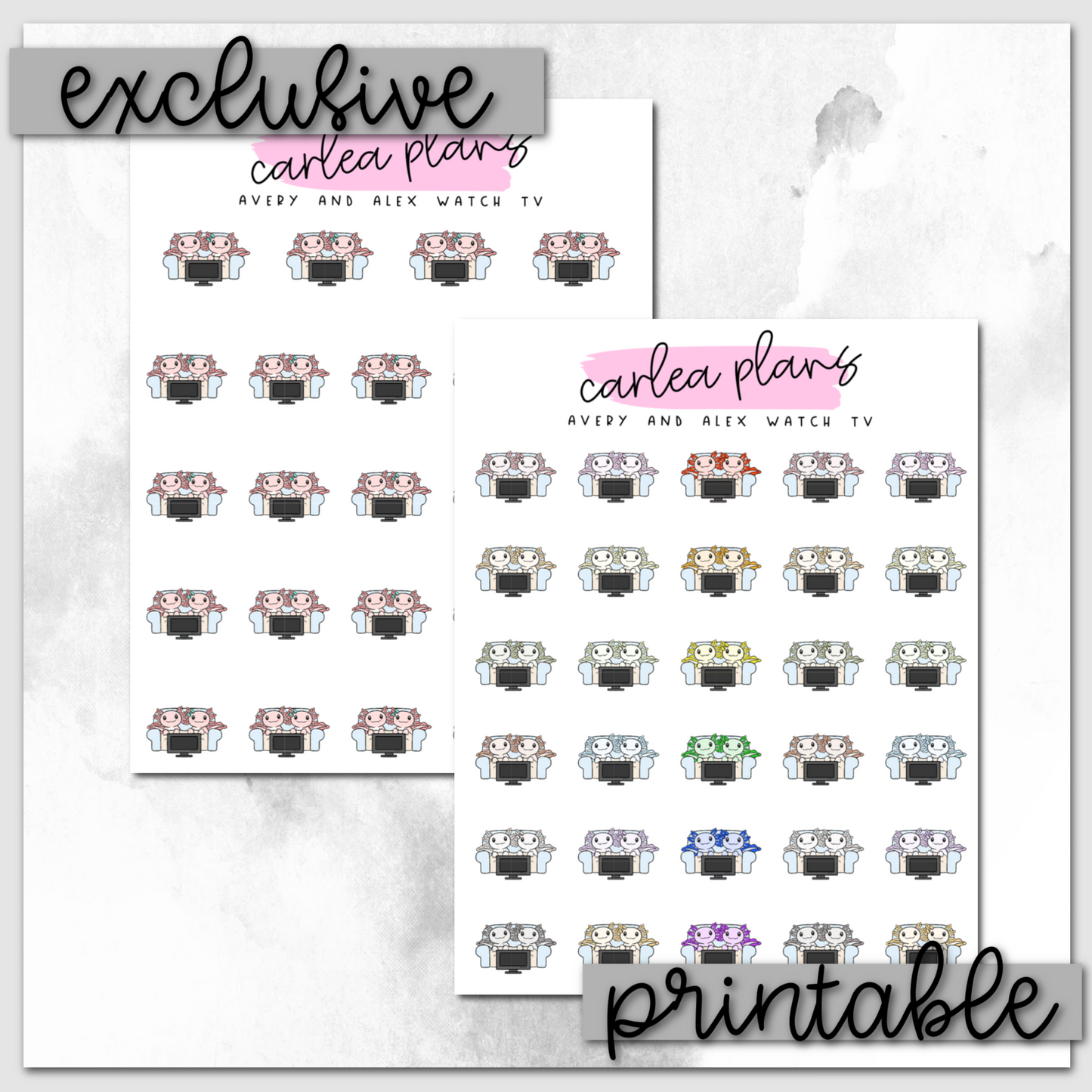 Avery & Alex Watch TV Icons | Printable Characters