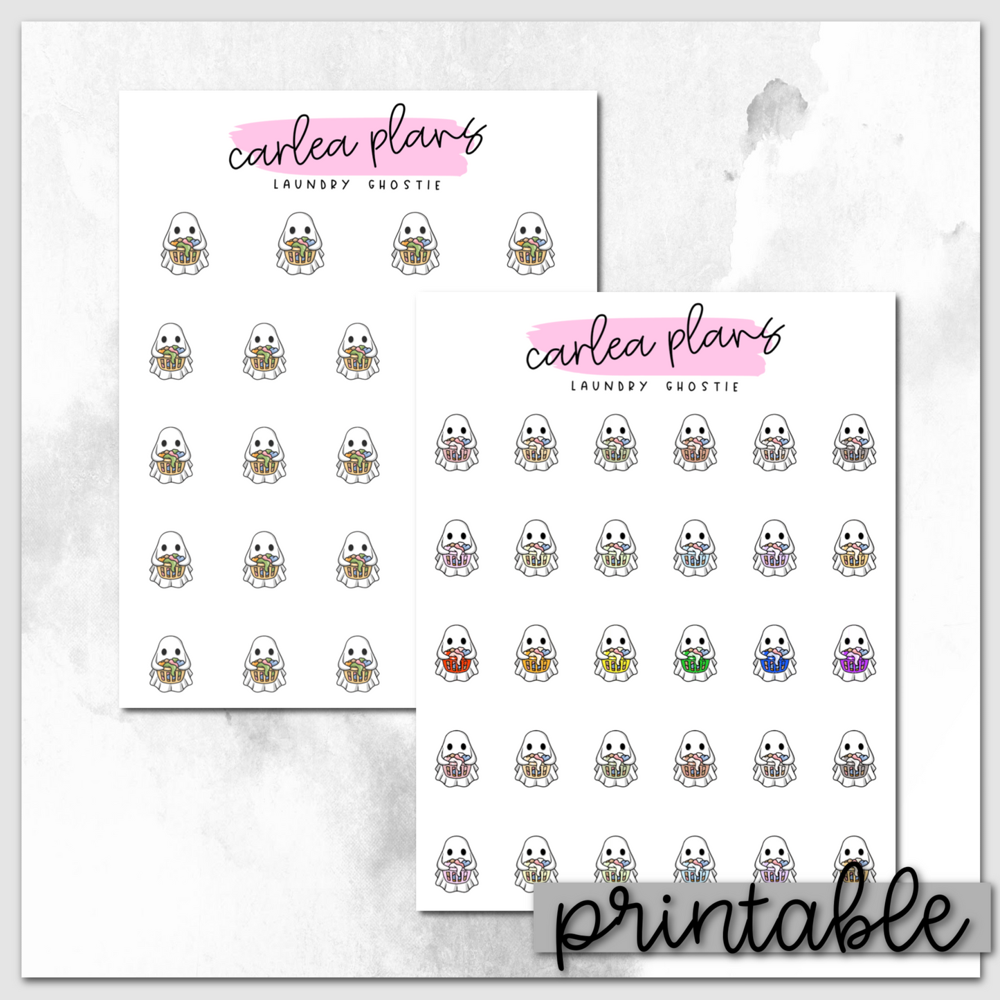 Laundry Ghostie Icons | Printable Characters