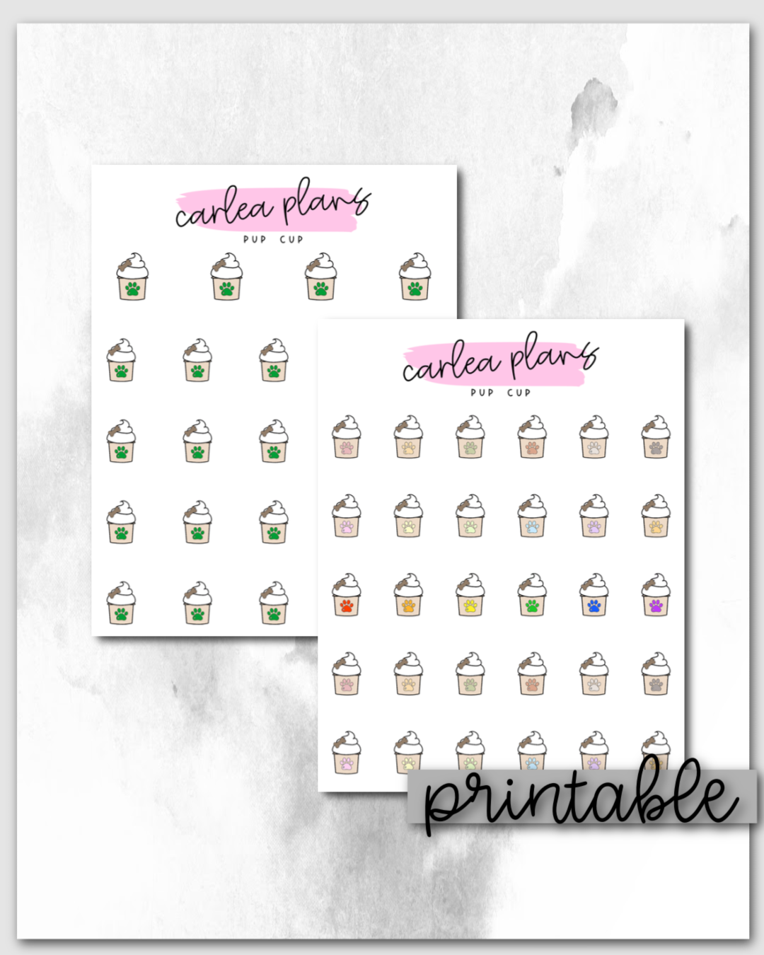 Pup Cup Icons | Printable Icons
