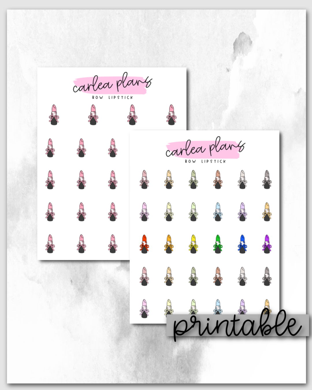 Bow Lipstick Icons | Printable Icons