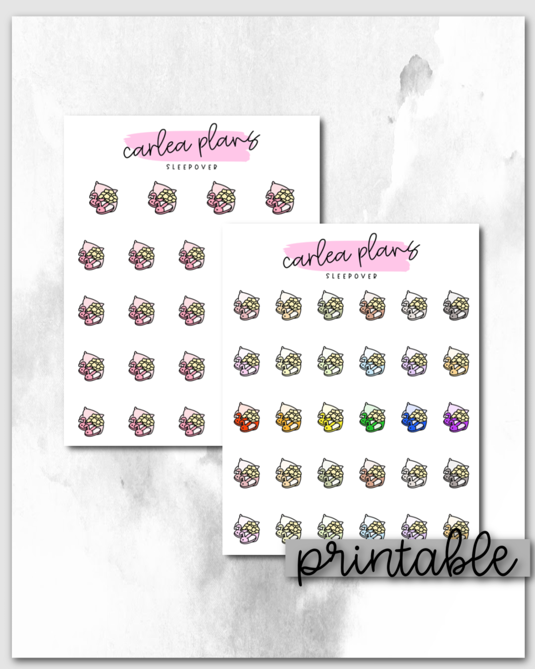 Sleepover Icons | Printable Icons