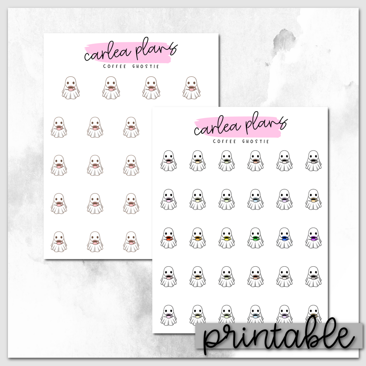 Coffee Ghostie Icons | Printable Characters