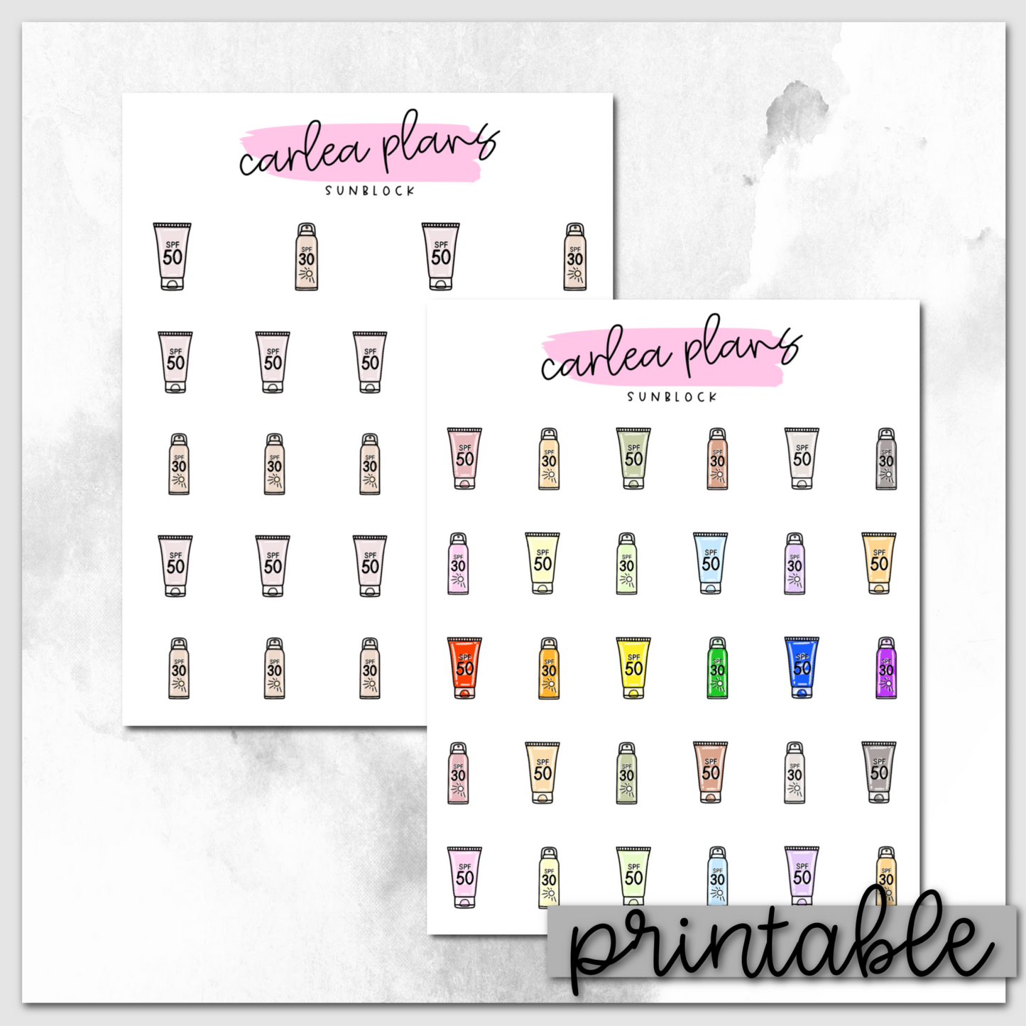 Sunblock Icons | Printable Icons