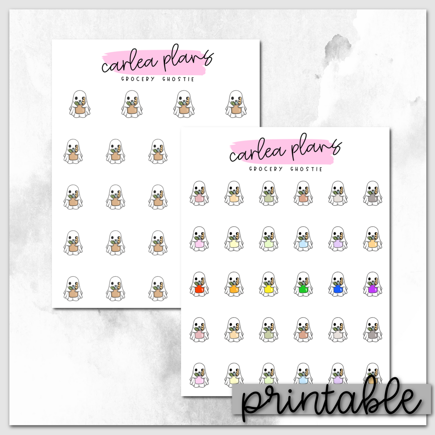 Grocery Ghostie Icons | Printable Characters