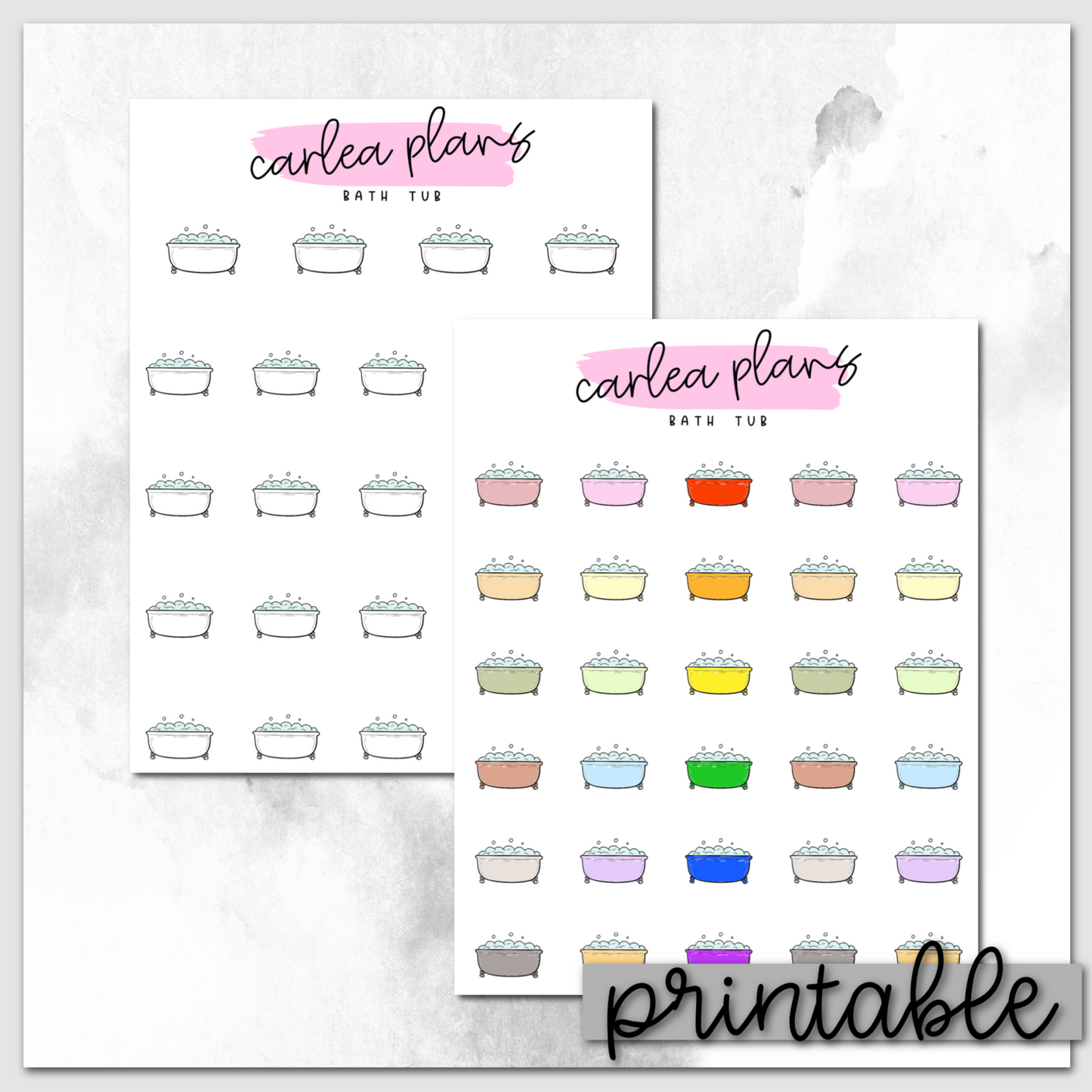 Bath Tub Icons | Printable Icons