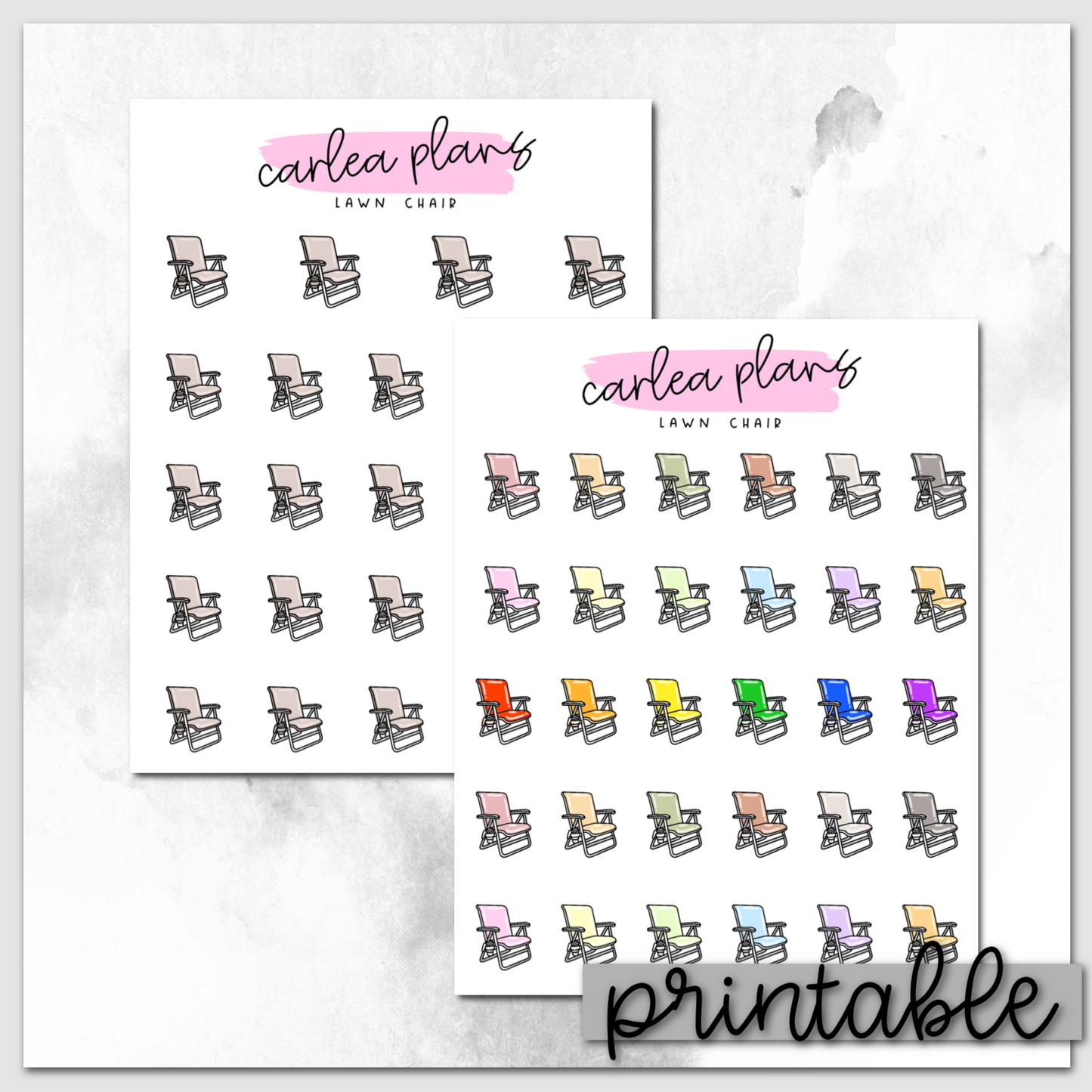 Lawn Chair Icons | Printable Icons