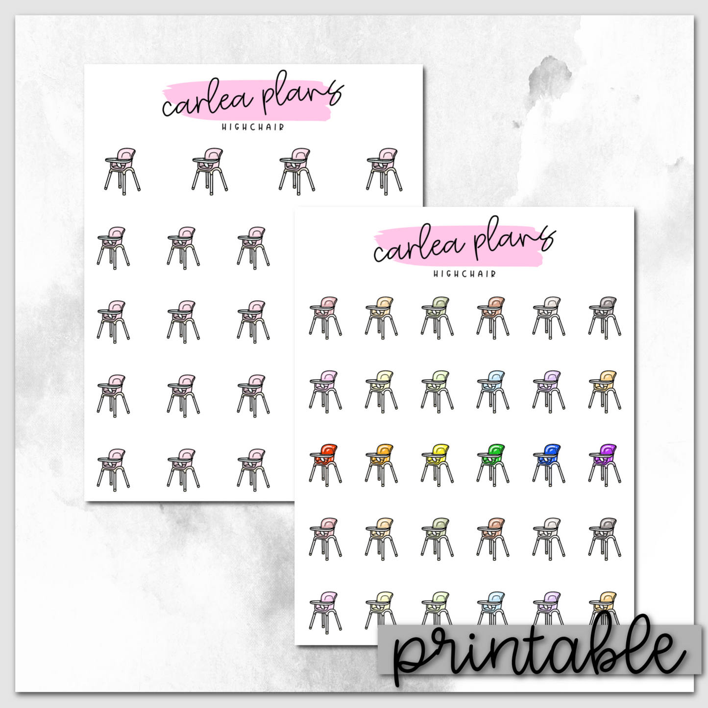 Highchair Icons | Printable Icons