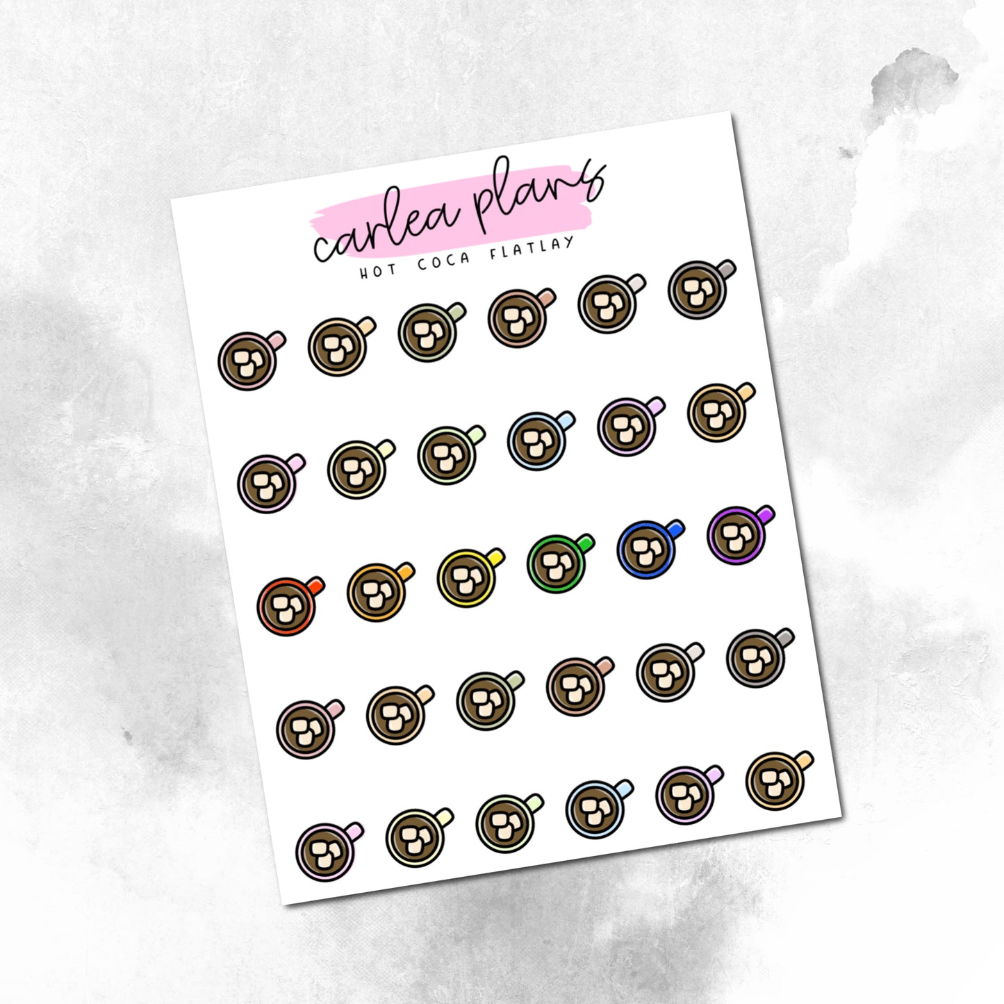 Hot Cocoa Flatlay Icons