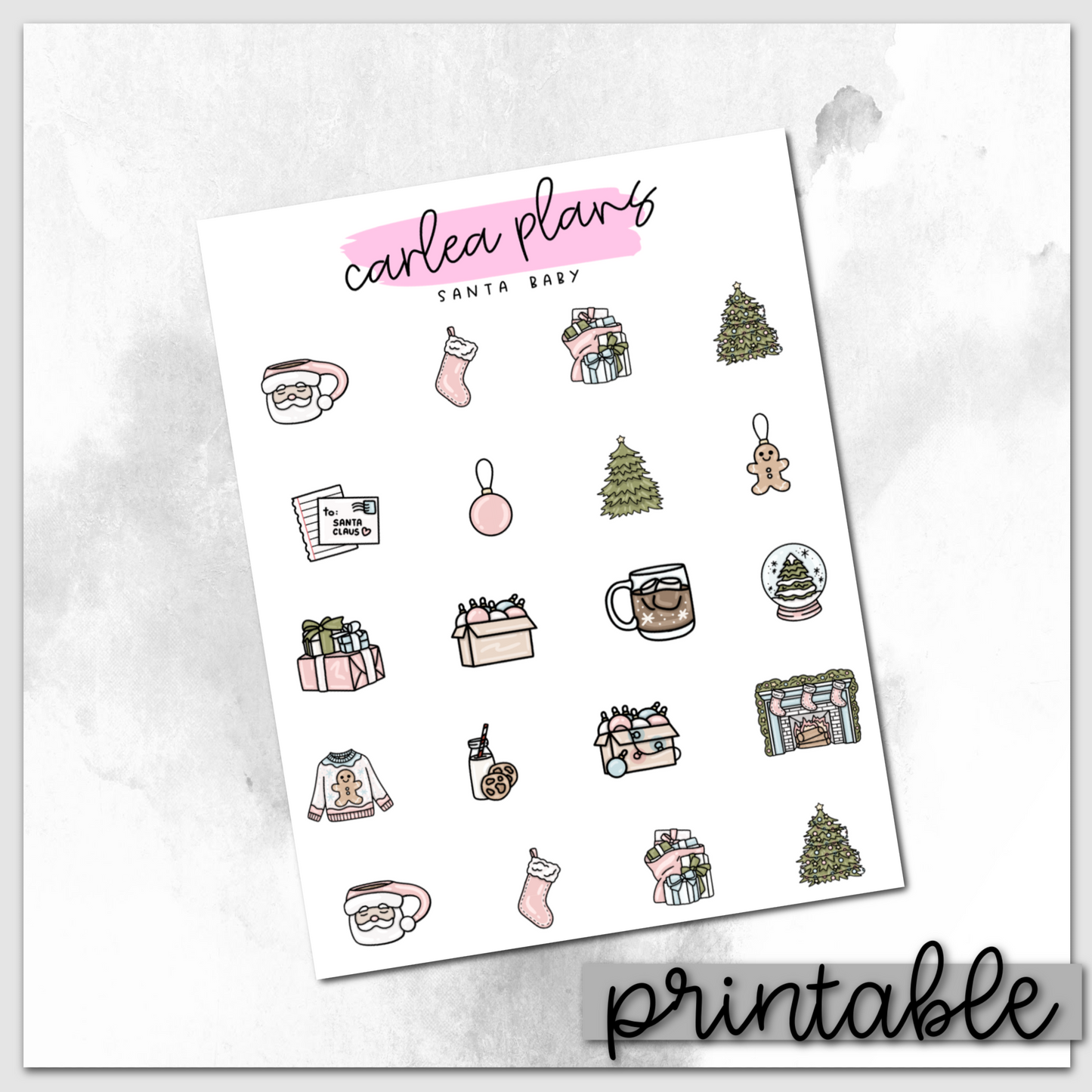 Santa Baby Icons | Cute | Printable Icons