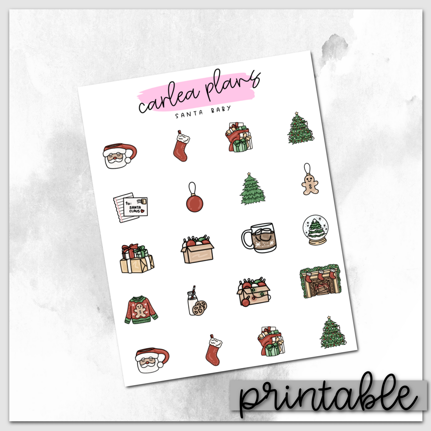 Santa Baby Icons | Classic | Printable Icons