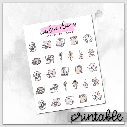 Planner Girl Christmas Icons | Printable Icons