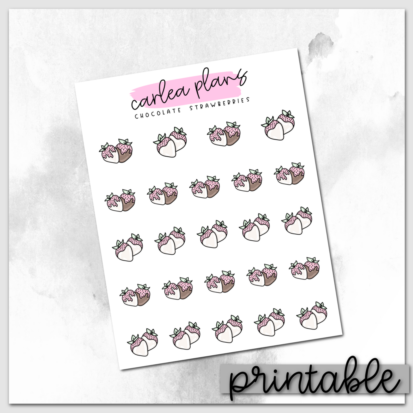 Chocolate Strawberry Icons | Printable Icons