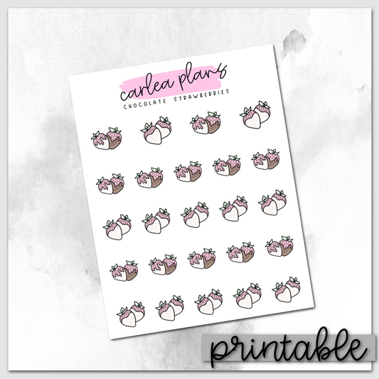 Chocolate Strawberry Icons | Printable Icons