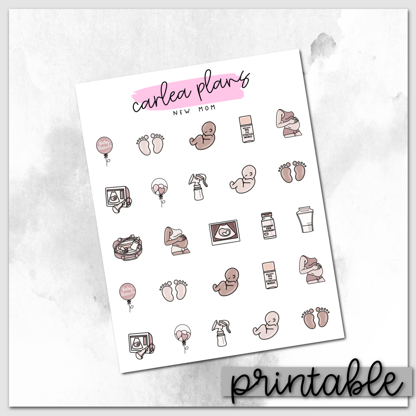 New Mom Icons | Printable Icons