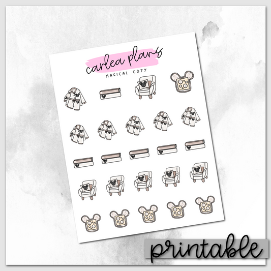 Magical Cozy Icons | White | Printable Icons