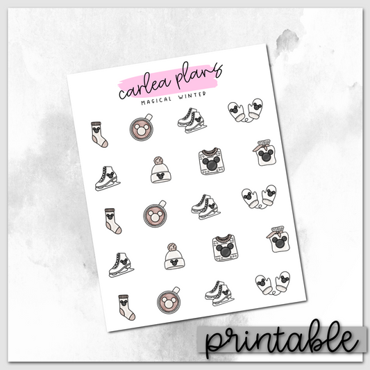 Magical Winter Icons | White | Printable Icons