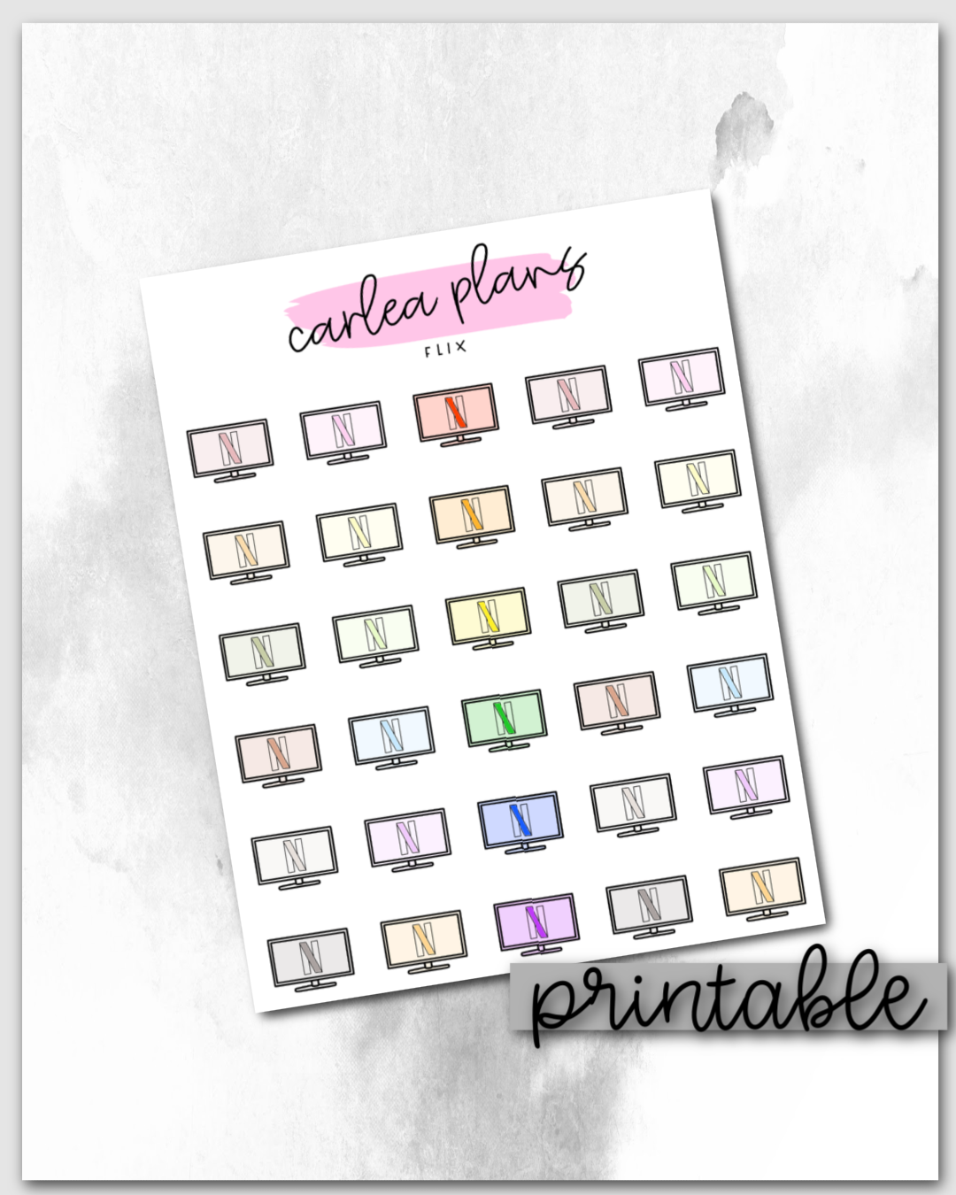 Flix TV Icons | Printable Icons