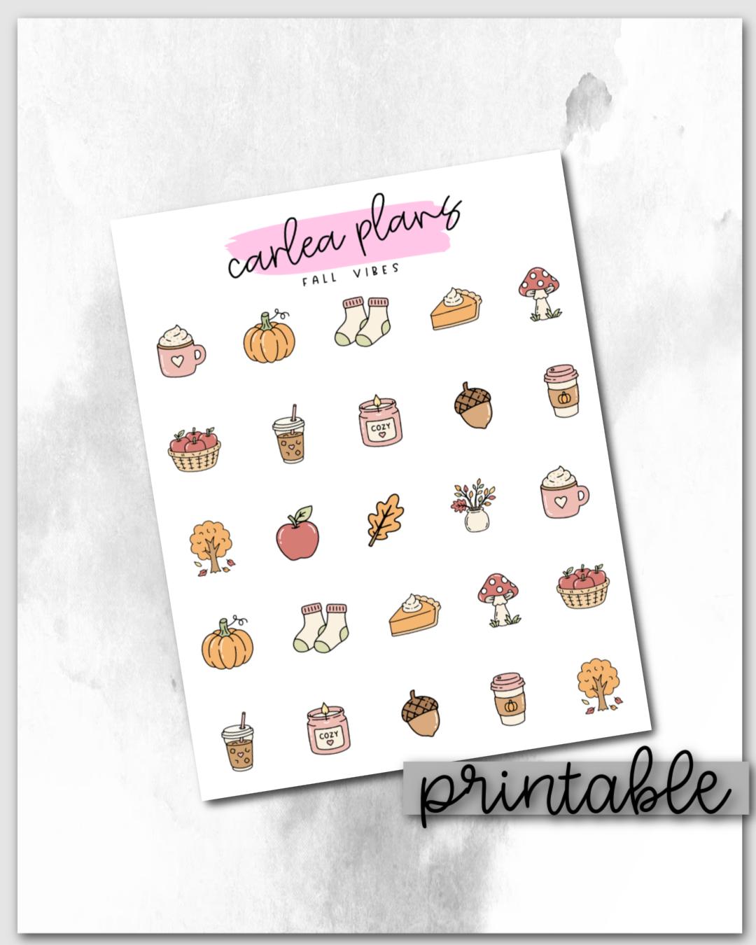 Fall Vibes Icons | Printable Icons