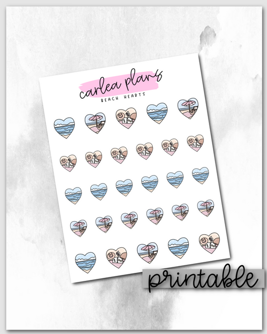 Beach Heart Deco | Printable Icons