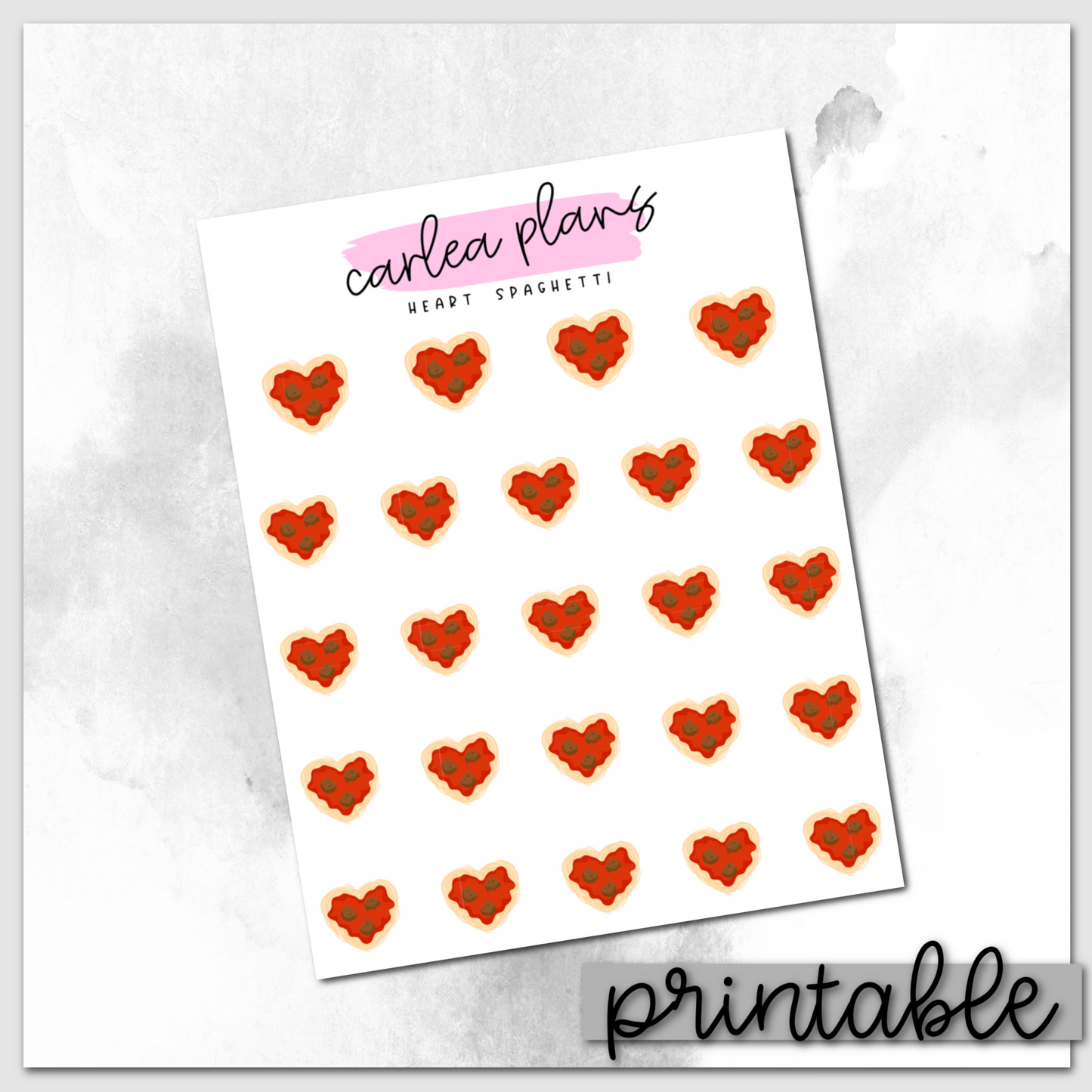 Heart Spaghetti Icons | Printable Icons