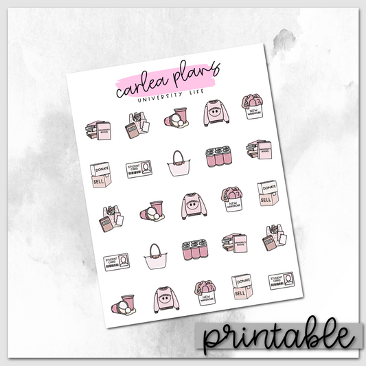 University Life Icons | Printable Icons