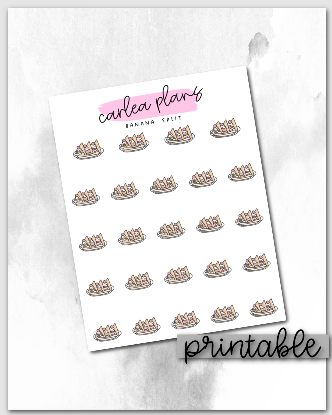 Banana Split Icons | Printable Icons