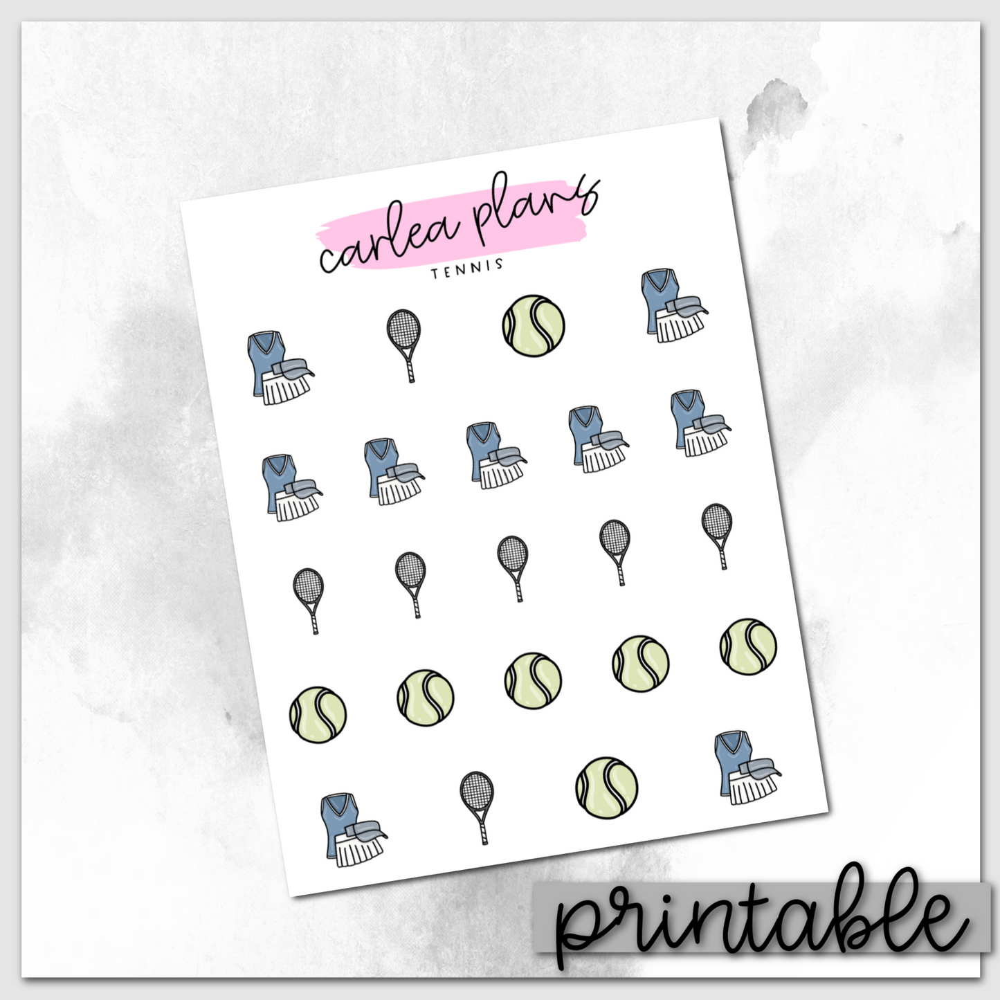 Tennis Sampler | Printable Icons