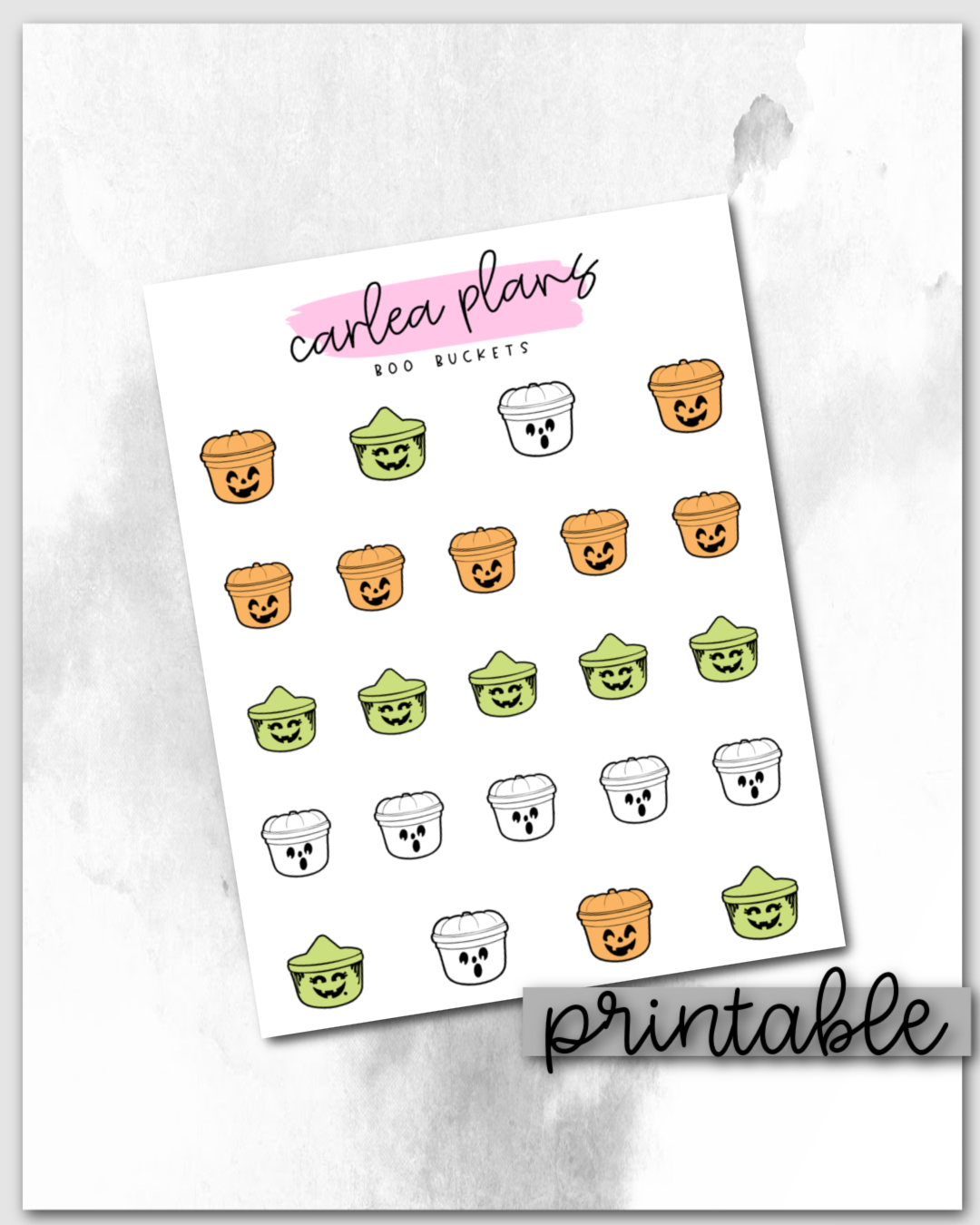 Boo Bucket Icons | Printable Icons