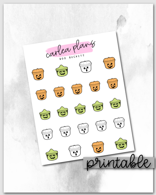 Boo Bucket Icons | Printable Icons