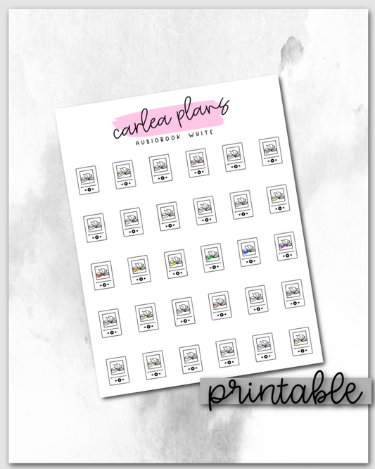 Audiobook White Icons | Printable Icons
