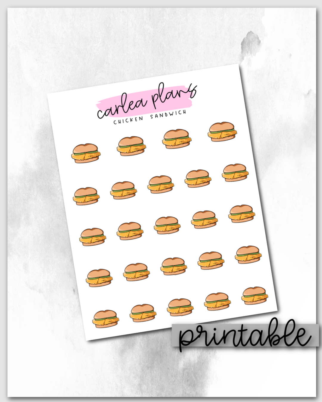 Chicken Sandwich Icons | Printable Icons