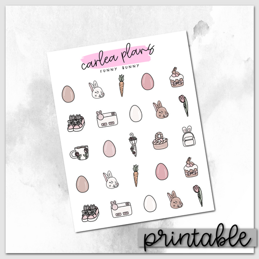 Funny Bunny Icons | Printable Icons