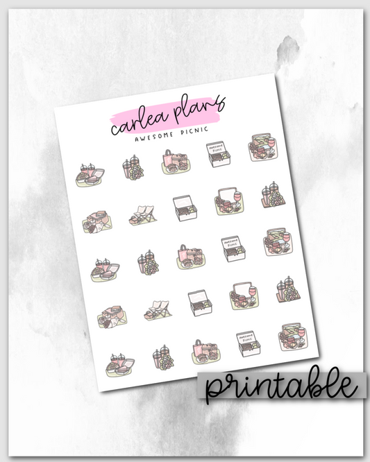 Awesome Picnic Deco | Printable Icons