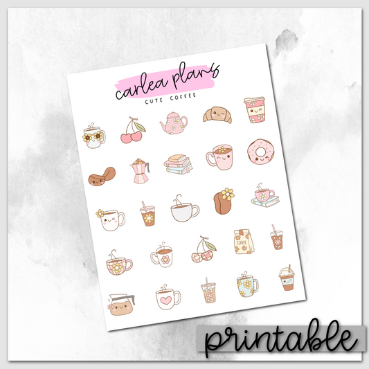 Cute Coffee Deco | Printable Icons