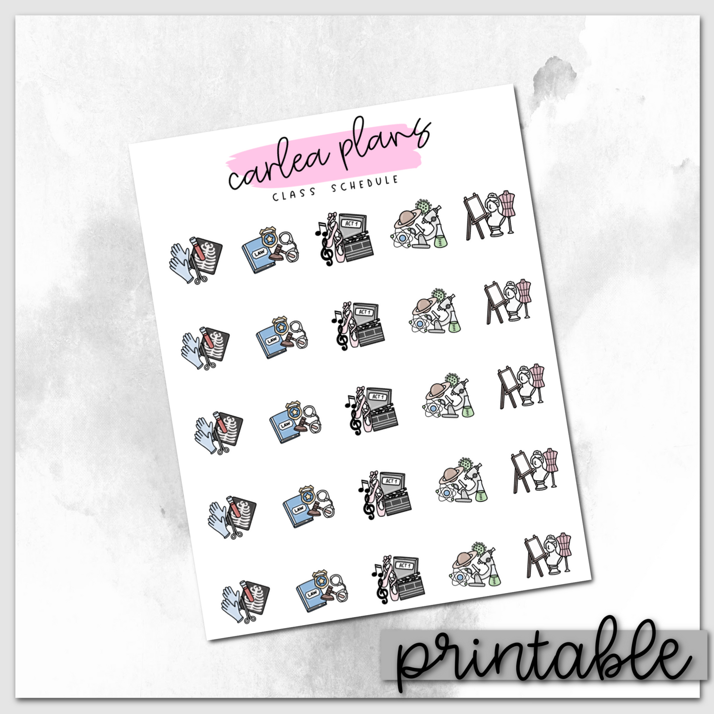 Class Schedule Icons | Printable Icons