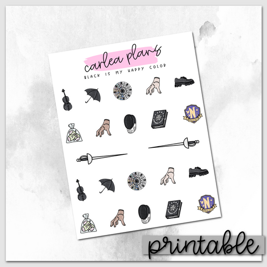 Black is my Happy Color Icons | Printable Icons