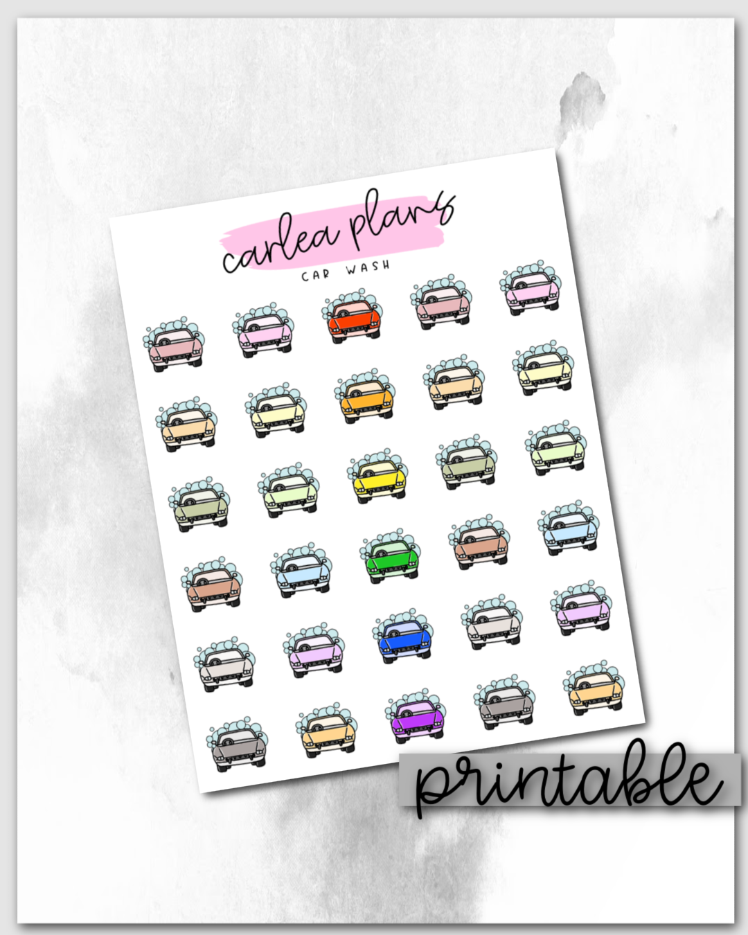 Car Wash Icons | Printable Icons