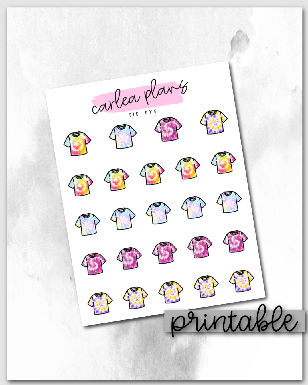 Tie Dye Icons | Printable Icons