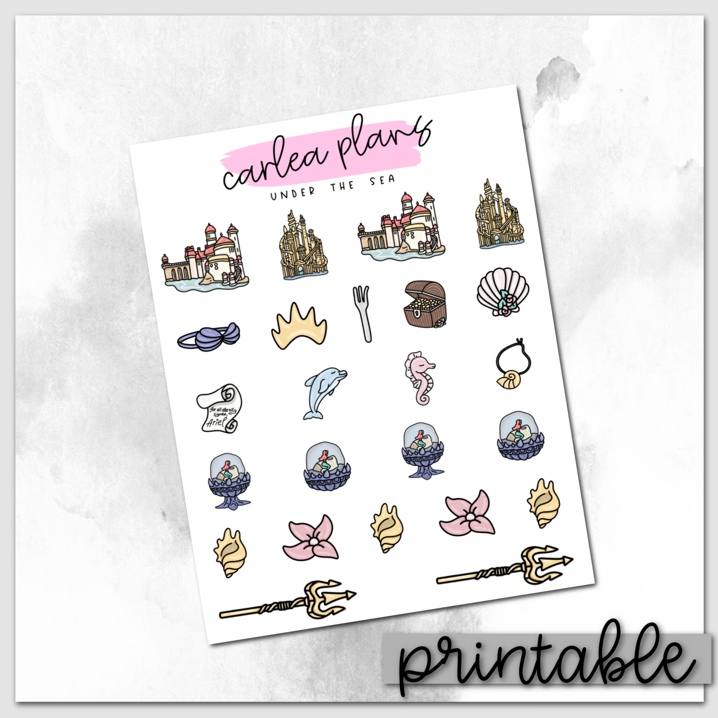 Under The Sea Icons | Printable Icons