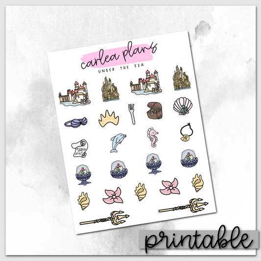 Under The Sea Icons | Printable Icons