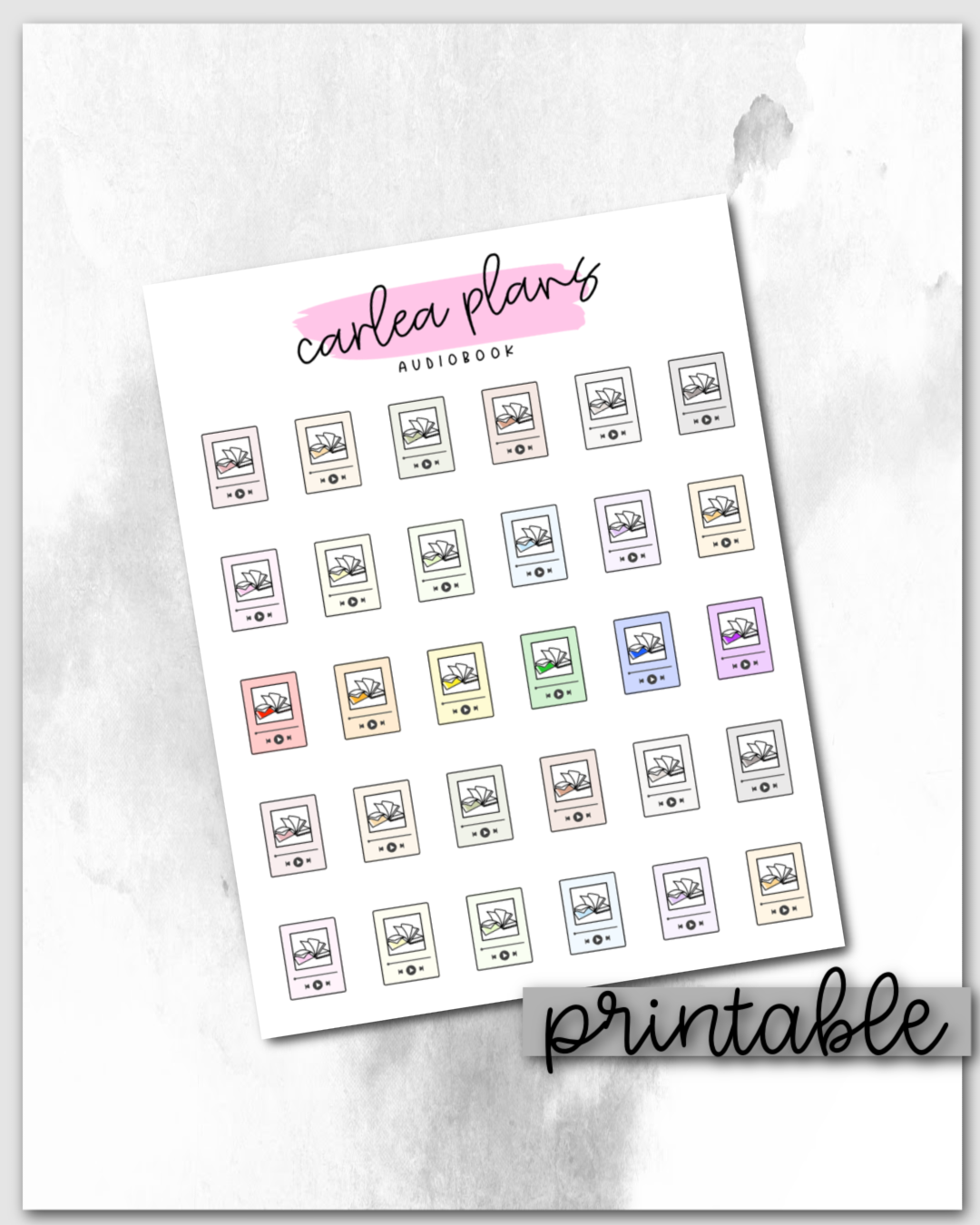 Audiobook Colored Icons | Printable Icons